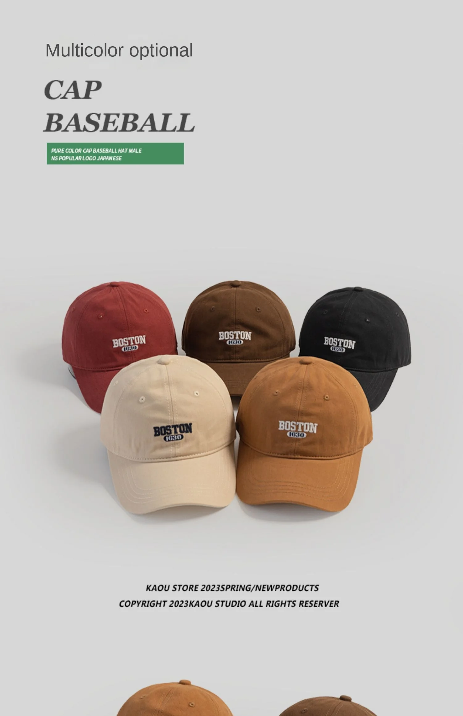 BOSTON 1630 Große Größe 62cm Ins Bestickte Schirmmütze Koreanischer Stil Vielseitige Gebogene Krempe Trendige Herren Frühling Herbst Baseballkappe – Detail 3