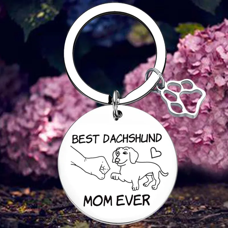 best Dachshund Mom ever Keychain Dachshund Mom gift Key Rings animal Dachshund Lover Gifts Dog Mom Jewelry