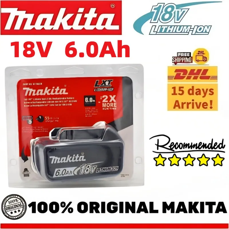 

100% original Makita 18V 6.0Ah Rechargeable Battery for Makita 18V BL1830 BL1830B BL1840 BL1840B BL1850 BL1850B Power Tools