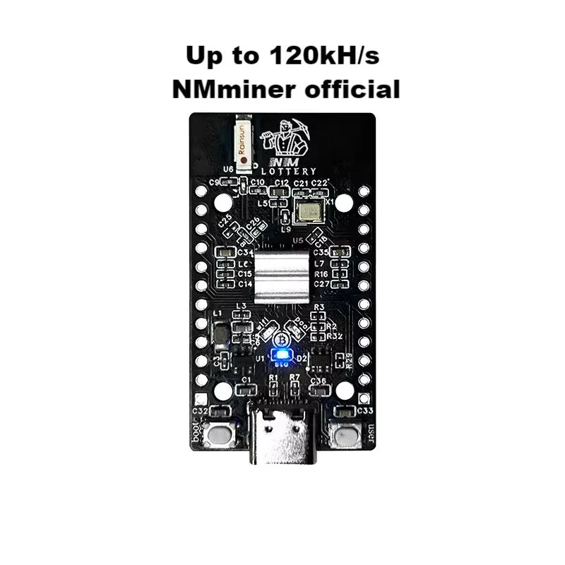 Nouvelle chaîne bot officielle NMMiner Lucky BTC Solo Lottery Miner 120*8 = 960KH/s chaîne nerdminer v2 ESP32S3 plus élevée une par une faible puissance