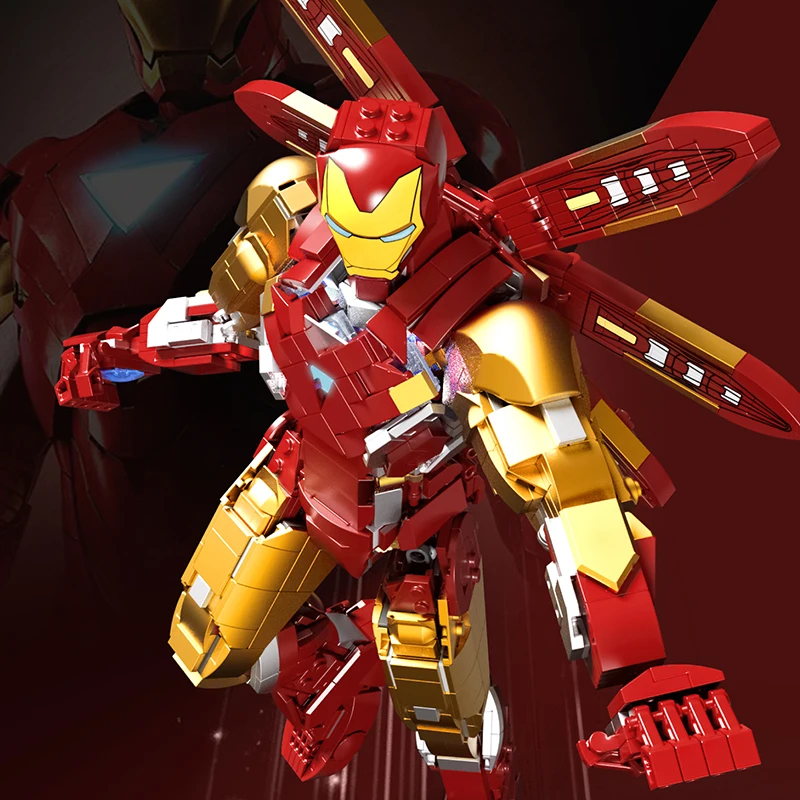 New Superheroes Marvel Iron Man MK85 Mecha Tony Stark Mecha MK42 Movie Model Building Blocks The Avengers Bricks Toys Gifts