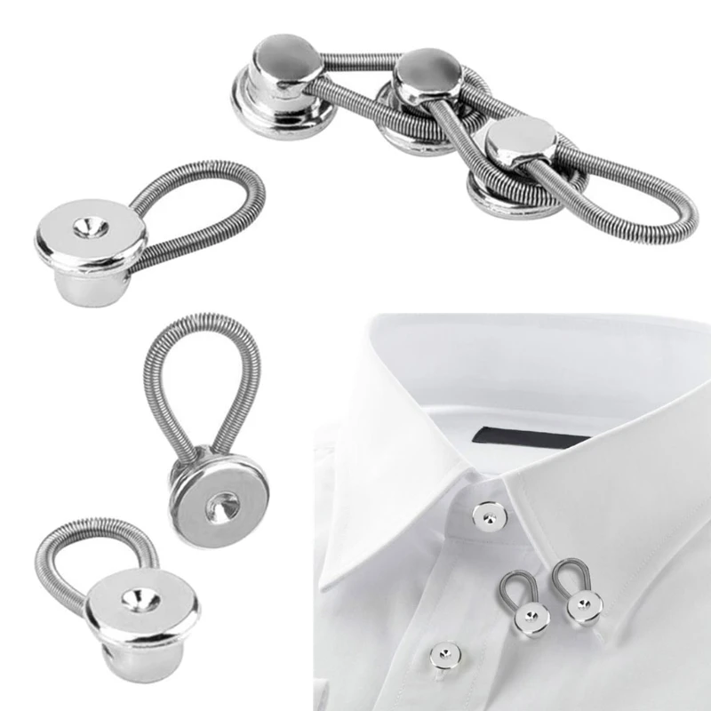 12x Collar Extenders Button Adjustable Extenders Neck Collar Extenders Adjustable Expanding Length Extender Button