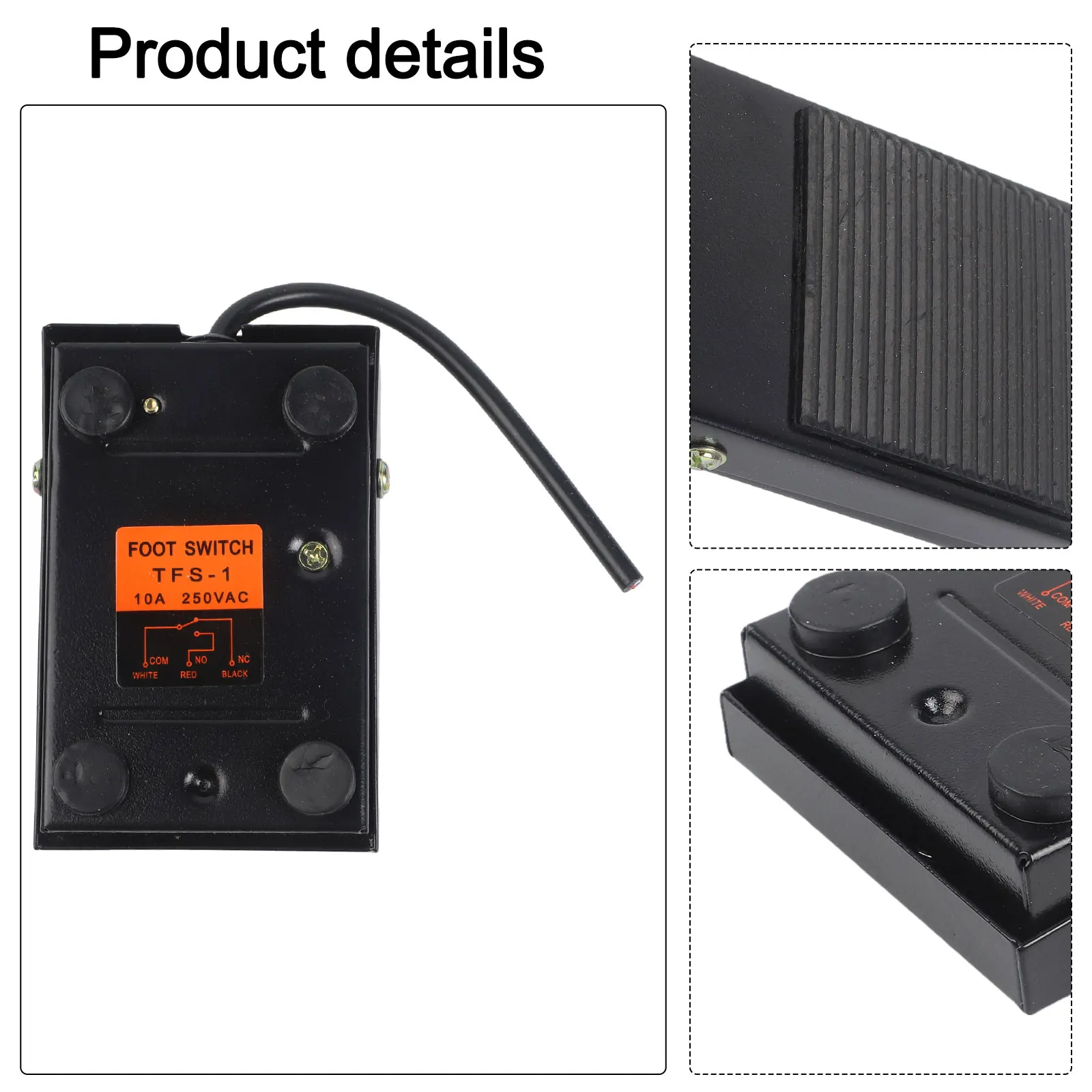 TFS-1 Metal Foot Pedal Switch SPDT Momentary 10A 250V AC 220V 380V for Conveyor Systems Packaging Lines and More