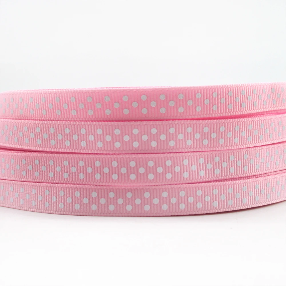 5 Yards 9mm Polka Dots Printed Grosgrain Ribbons For Wedding Festival Party Decorations DIY Bow Craft Gifts Wrapping,5Yc19822