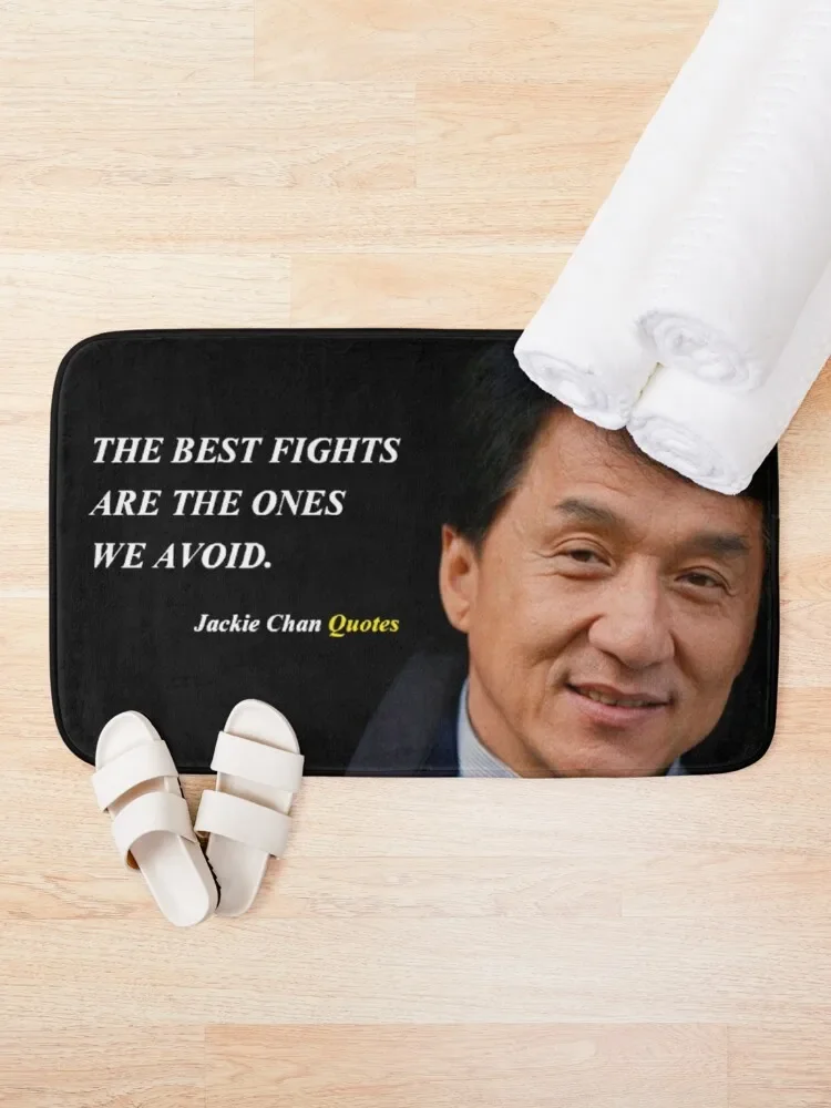 Jackie Chan The Best Fight Quotes Bath Mat Kitchen Anti-Slip Shower Rooms Mat