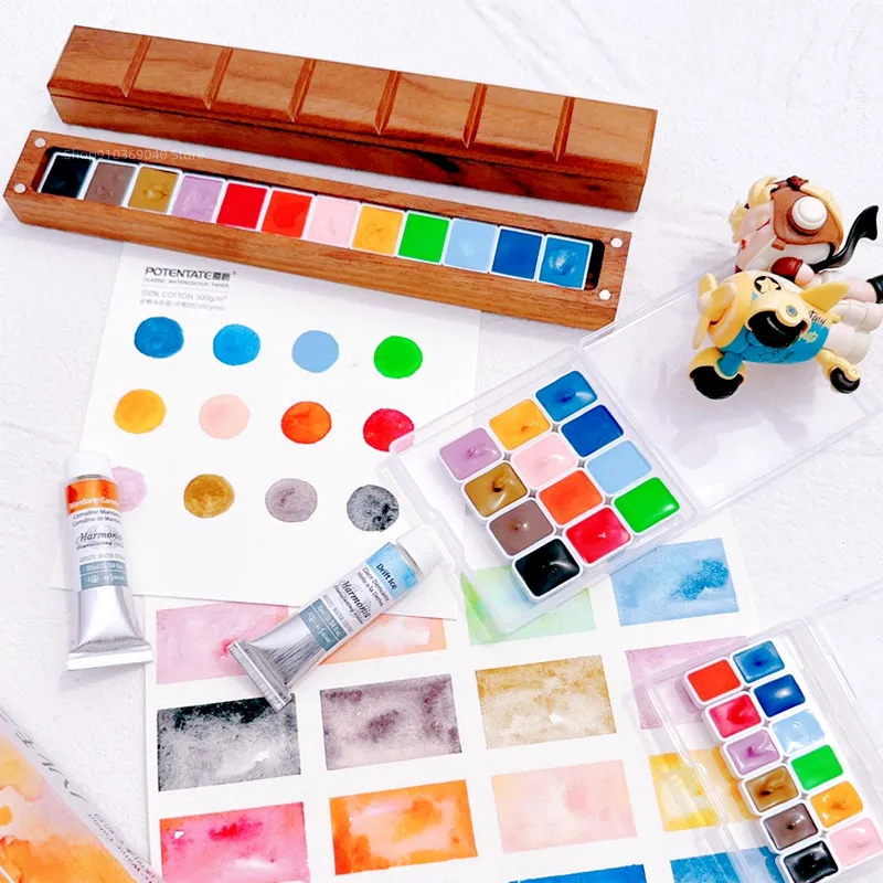 Japan's Kusakabe 2023 New Layered Color 12-color Precipitation Color Watercolor Paint Sub-package Artist's Painting Art Supplies