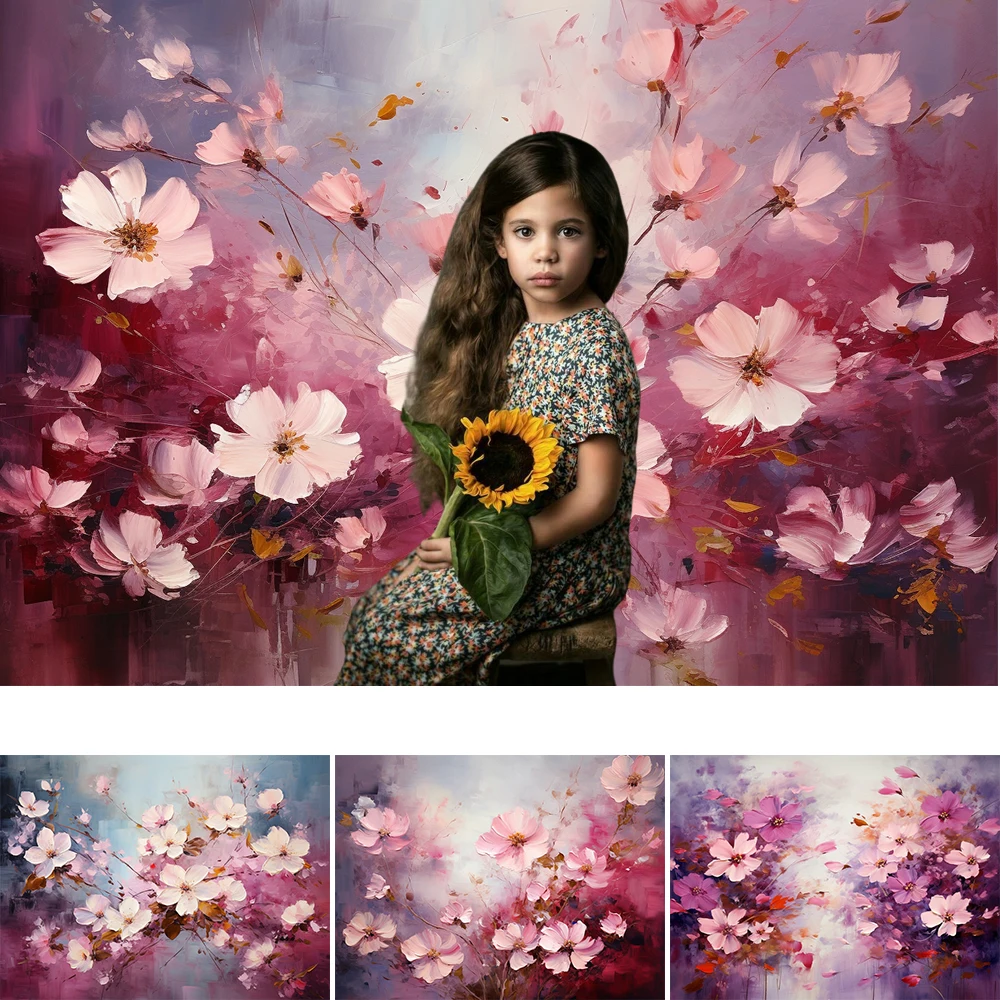 

Mocsicka Hand Painting Flower Photography Background Oil Style Adult Potrait Newborn Pregant Photocall Backdrop Decor Props