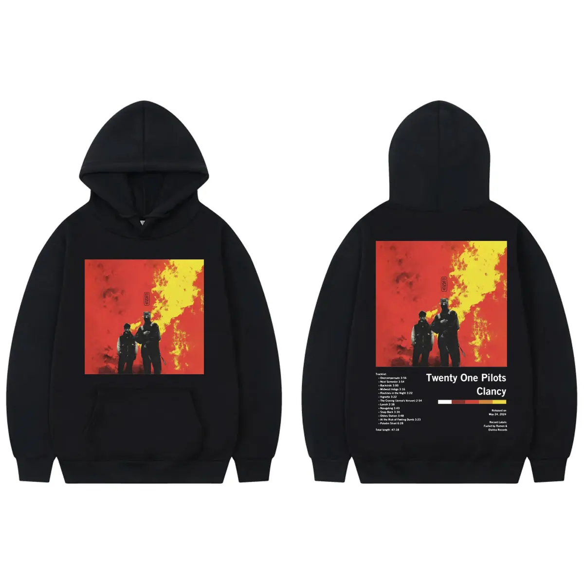 Rock Band Twenty One Pilots Clancy Double Sided Print Hoodie Men Women Fashion Vintage Pullovers Casual Loose Fleece Sweatshirts