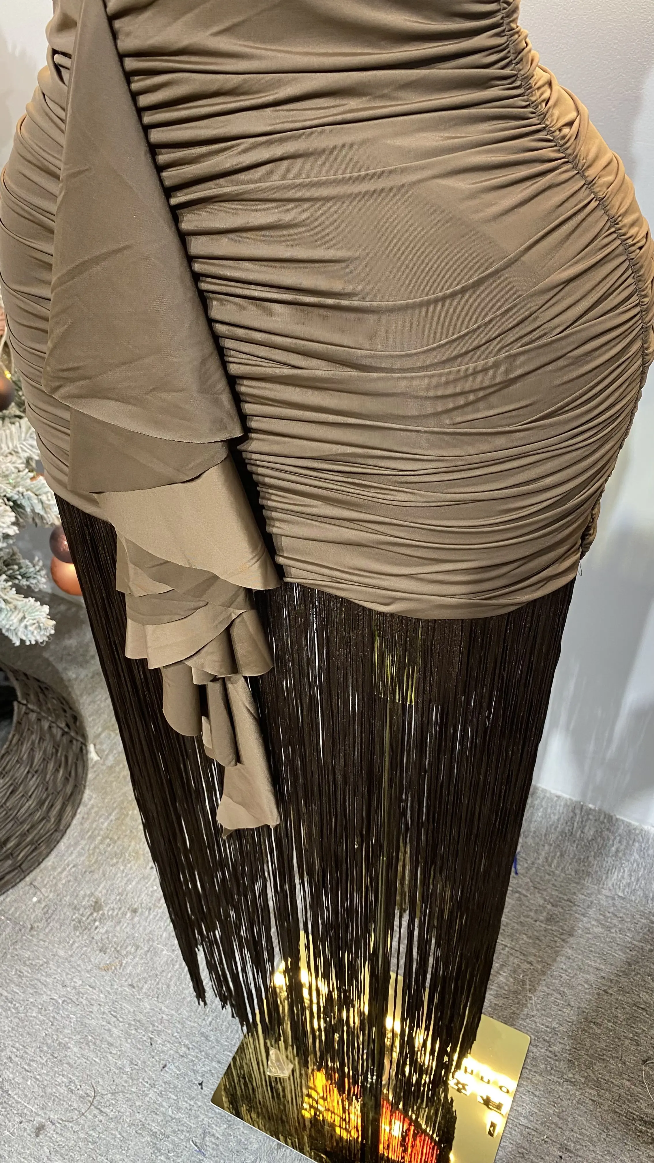 فستان ضيق عصري جديد راقي، فستان حفلات صيفي، بدون أكمام، شرابة، ملابس حفلات نسائية مثيرة-GZXX310