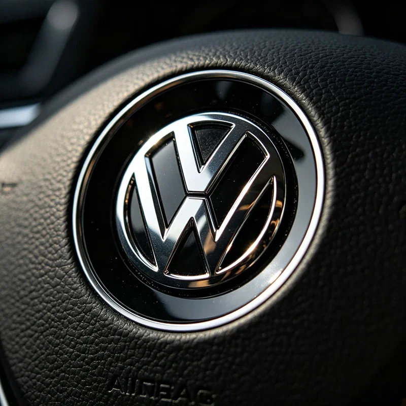 1 Stück ABS-Lenkradabdeckung mit Emblem-Aufkleber für VW Golf Amarok T5 Phaeton ID3 Tiguan T-Cross GTI – Detail 12