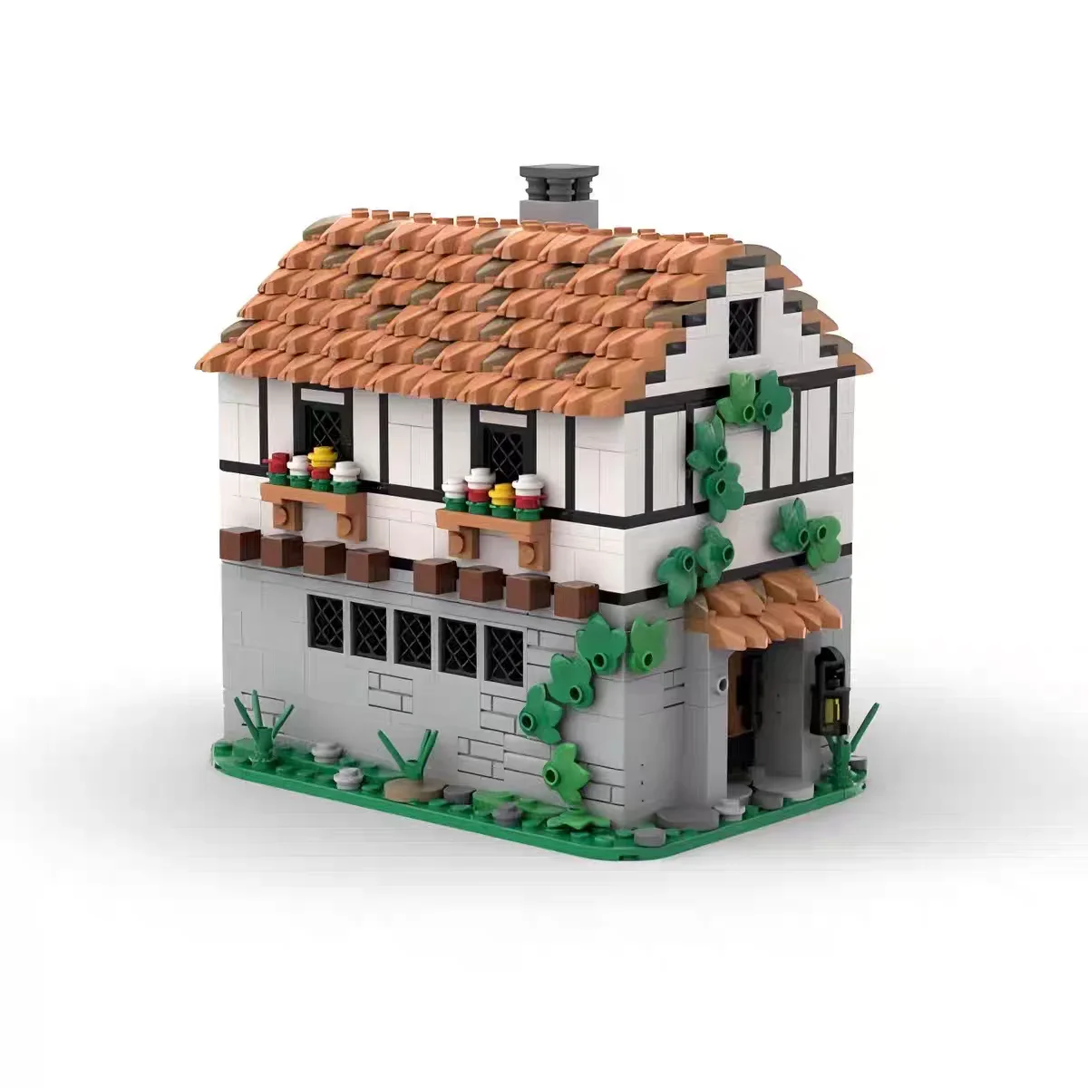 MOC Eeuw Cottage Kasteel Tavern Modulair Model Bouwstenen Middeleeuwse Viking Stijl Bakstenen Tavern Cottage Puzzel Speelgoed Kid Gift