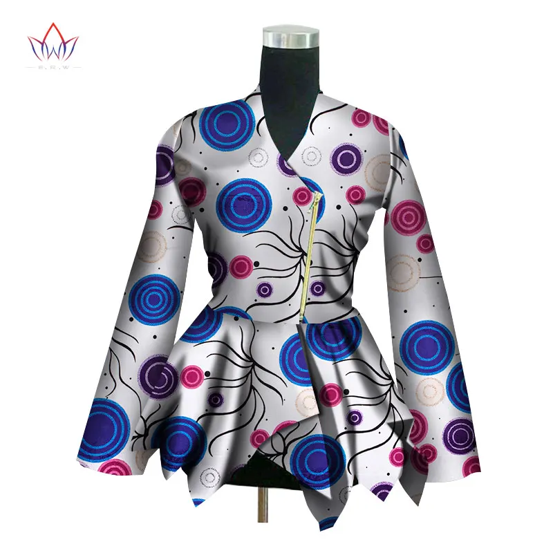 

Bintarealwax женский африканский принт воска плюс размер укороченный топ блейзер в африканском стиле одежда женская блузка с расклешенными рукавами и v-образным вырезом WY3036