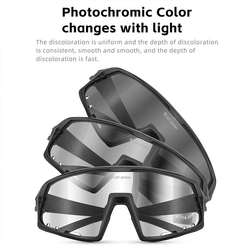 WEST BIKING Bike Helmet Glasses Set Ultralight Integrated Molding Bike Safety Cap With Photochromic Glasses Cycling Sports Gear