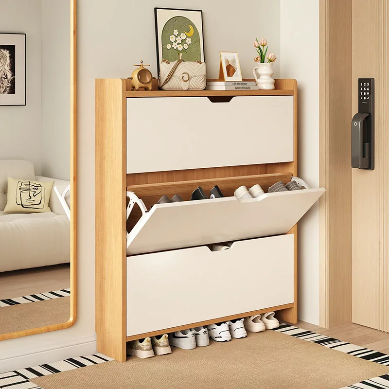 

Luxury Designer Shoe Shelf Organizer Storage Mobile Living Room Wooden Slippers Shoe Cabinet Vertical Zapatero Home Furniture