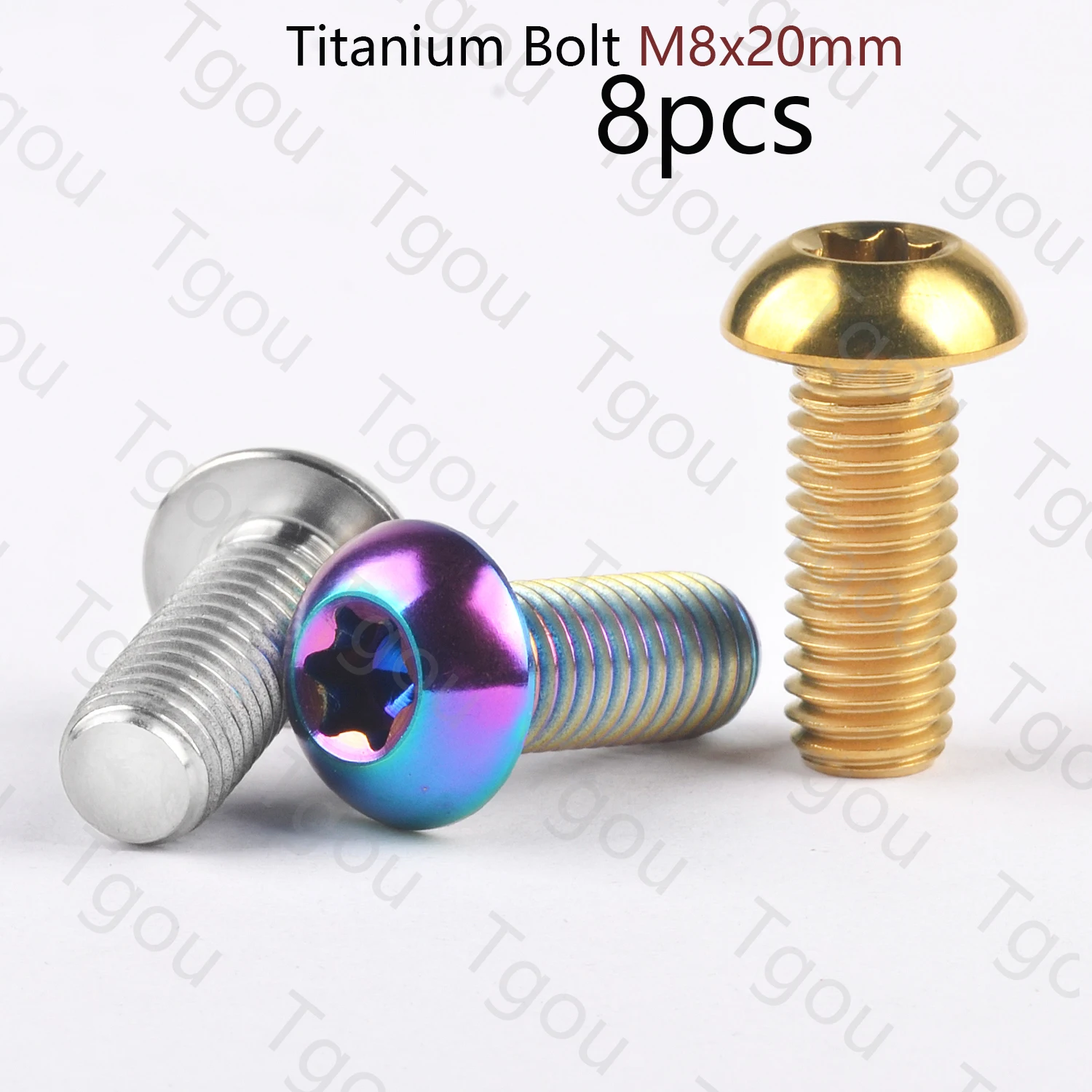 

Tgou Titanium Bolt M8x20mm T40 Torx Head Screw for DUCATI Motorcycle Disc Brake Rotor 8pcs