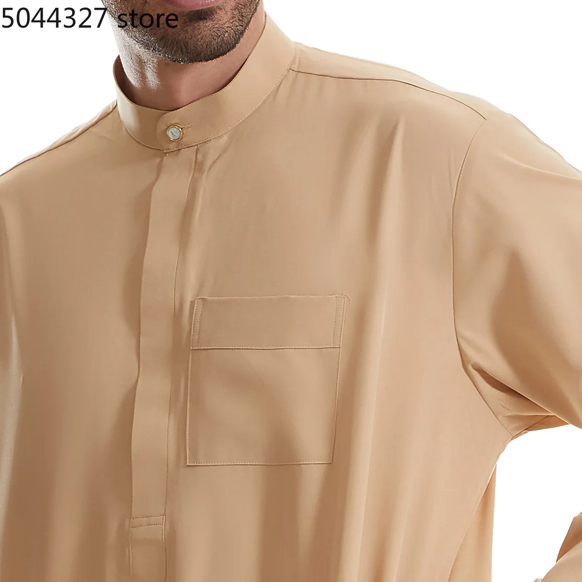 Muslim Men Jubba Thobe Long Robe Black Khaki Olive Green