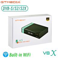 GTmedia V8X DVB S2X Satellite Receiver Support Auto Roll PowerVu RJ45 Built in WIFI Support Cline TV Receiver