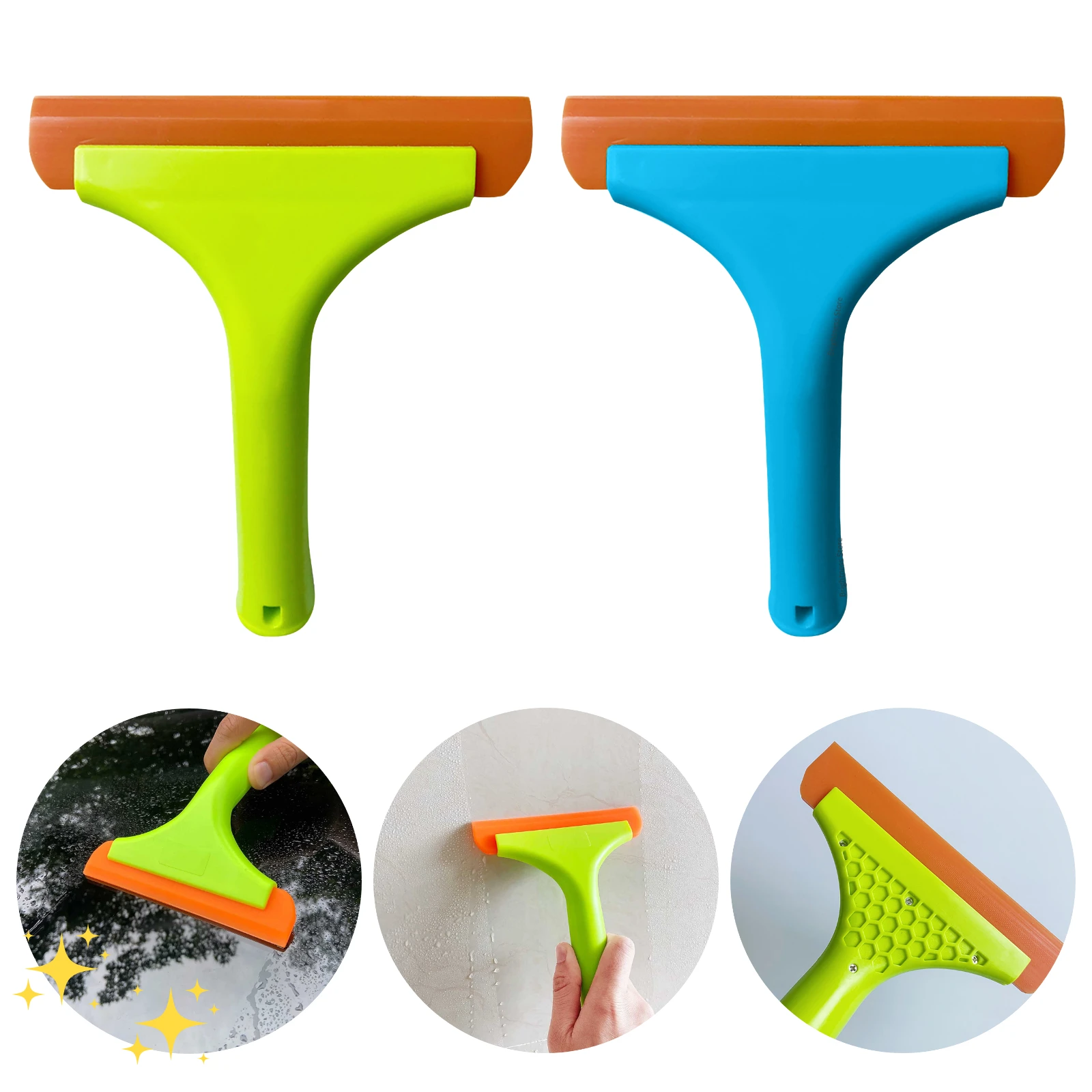 2023 Super Flexible Silicone Squeegee Auto Water Blade Water Wiper Shower Squeegee Long Handle for Car Windshield Window