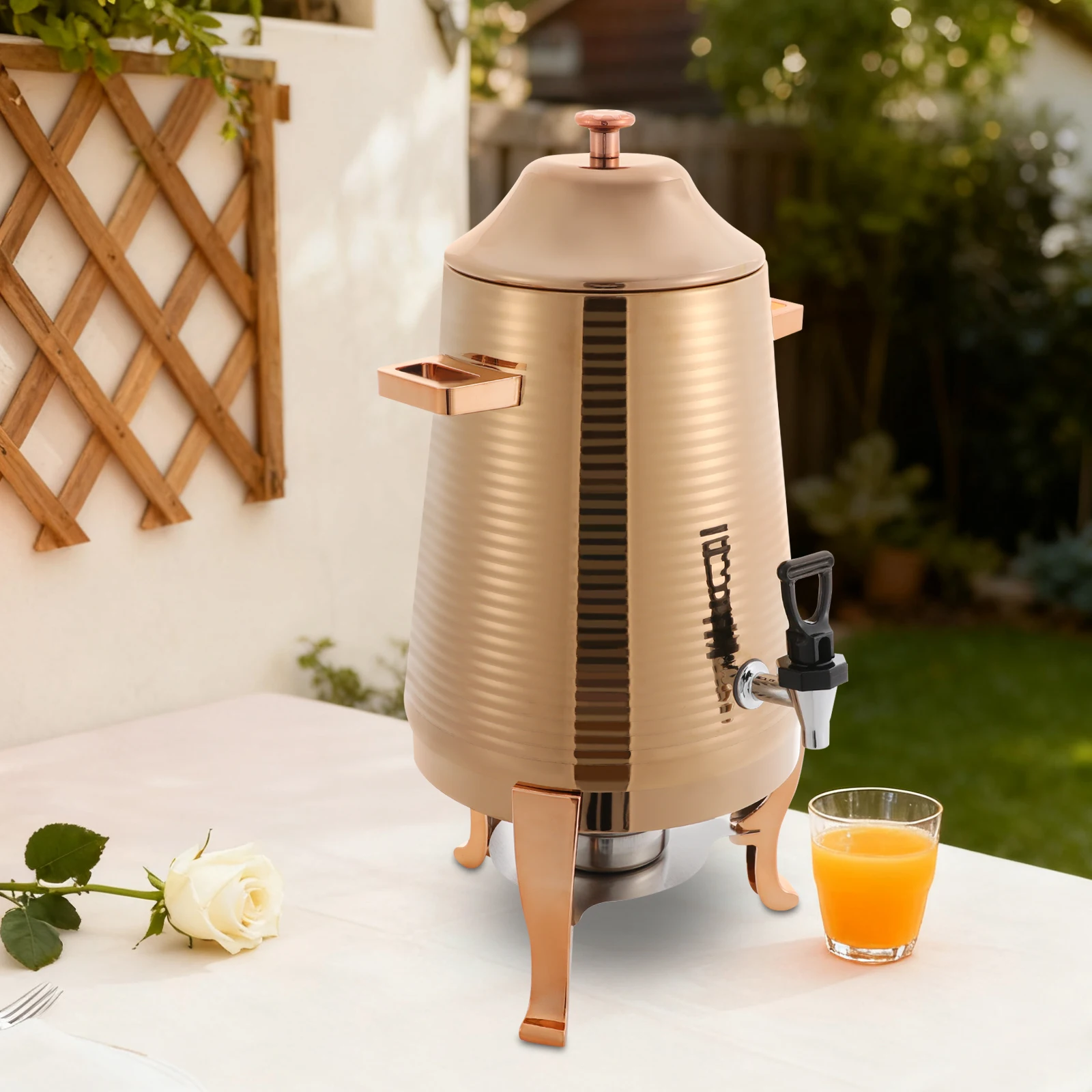 

13L Stainless Steel Beverage Dispenser, Hot Drink Dispenser with Stand, Hot Beverage Dispenser for Hotels, Restaurants