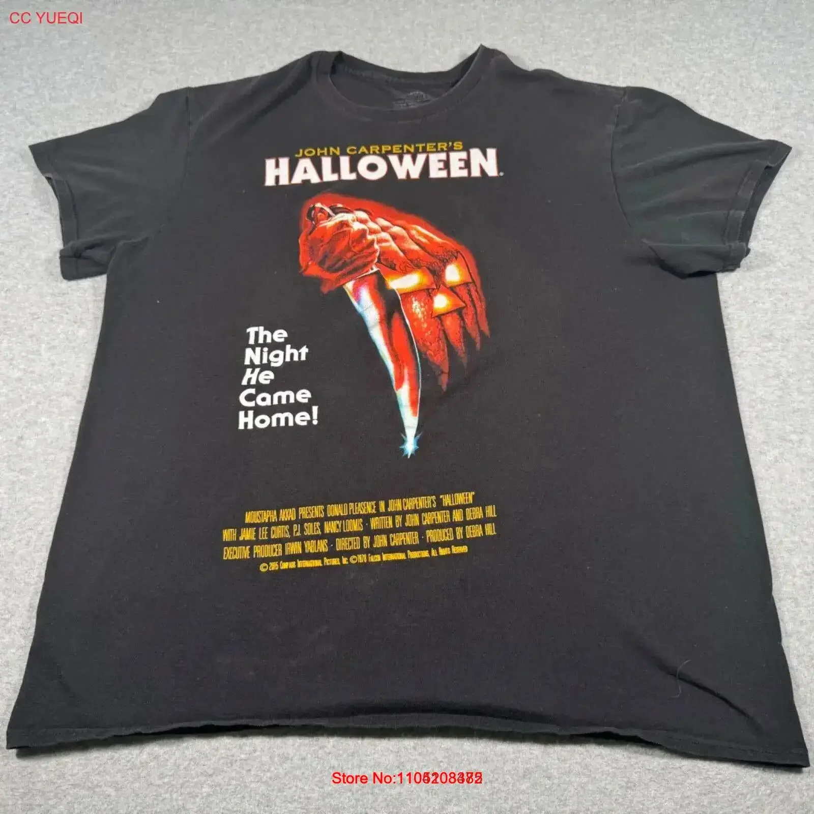 

Футболка на Хэллоуин для взрослых, большой черный Джон Карпентер, фильм выцветший страшный триллер, мужская винтажная мытая мягкая универсальная слегка мужская футболка