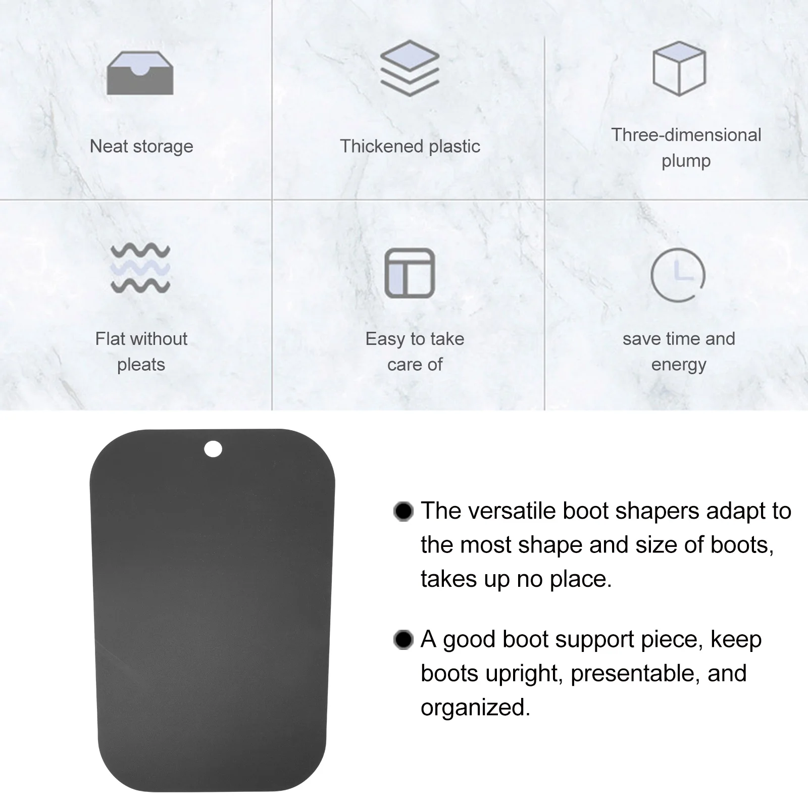 ULTECHNOVO Boot Support 10pcs Black PVC Shaper 28x42cm Reusable Insert Pads for Women Men