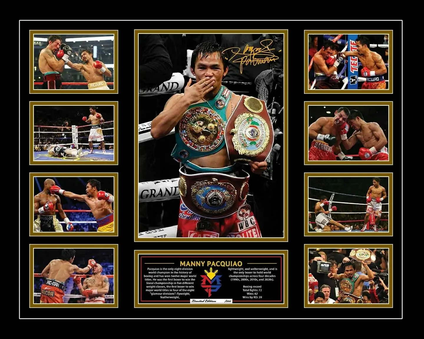 MANNY PACQUIAO SIGNED Album  Poster Print Memento Art Silk Poster Wall Art Home Decorative Painting