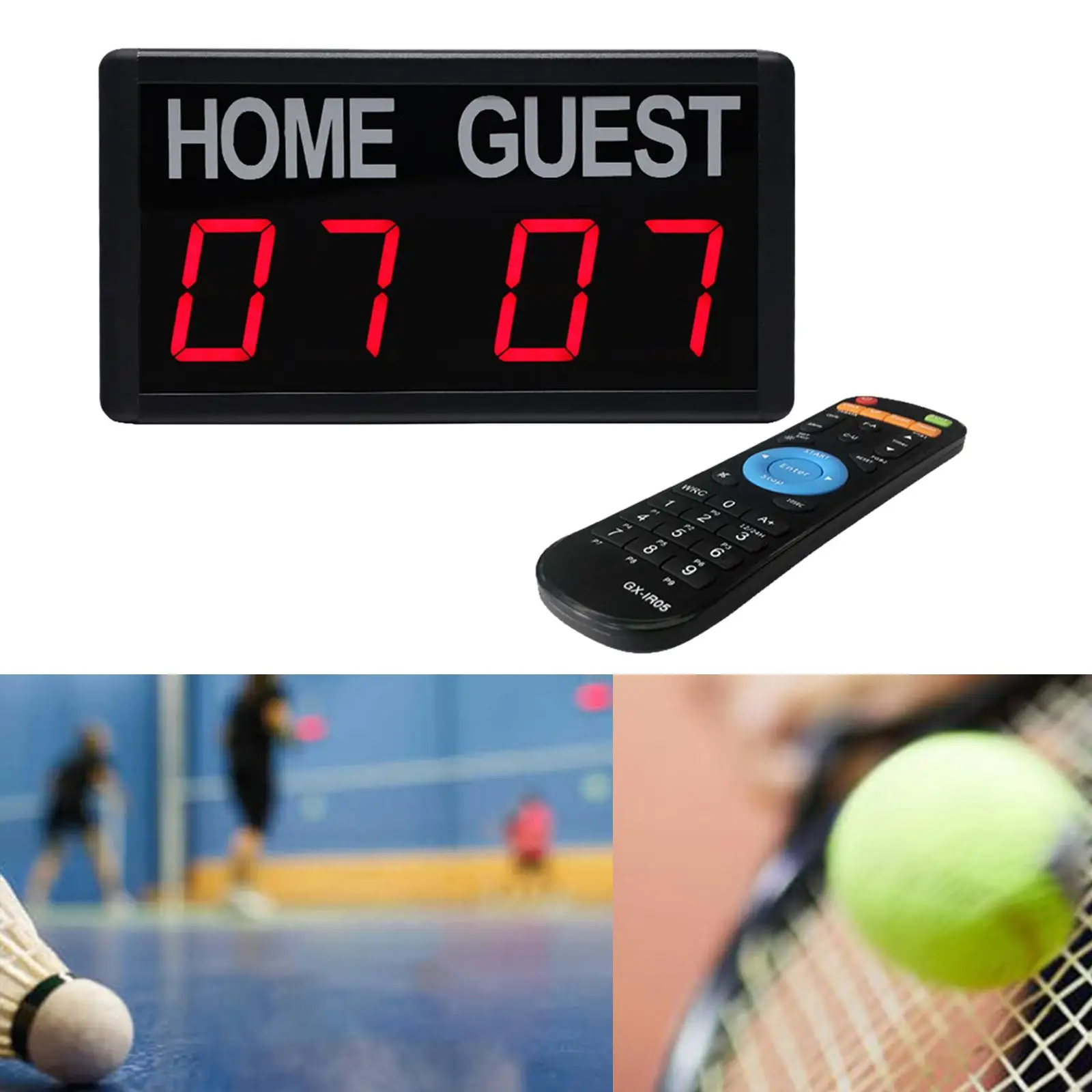 Tragbare elektronische Anzeigetafel, Wandhalterung, Gehäuse aus Aluminiumlegierung, Basketball, Fußball