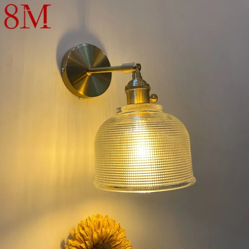 

8M Nordic Brass Wall Lamp Indoor Living Room Bedroom Bedside Lamp Modern Hotel Corridor Hallway Wall Lamp