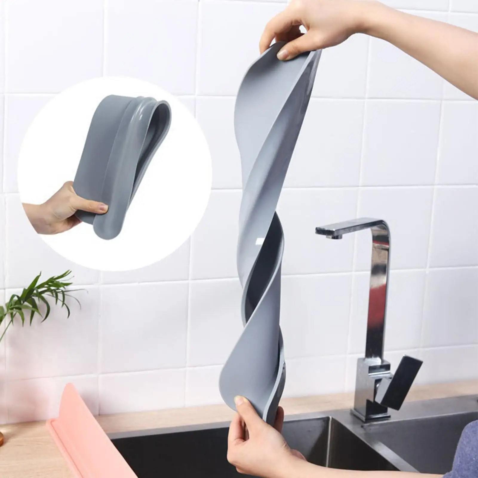 20,47 Zoll Silikon Wasserhahn Matte Waschbecken Spritzschutz Große Größe Wasserhahn Abfluss Trocknen Pad Arbeitsplatte Schutz für Badezimmer Küche