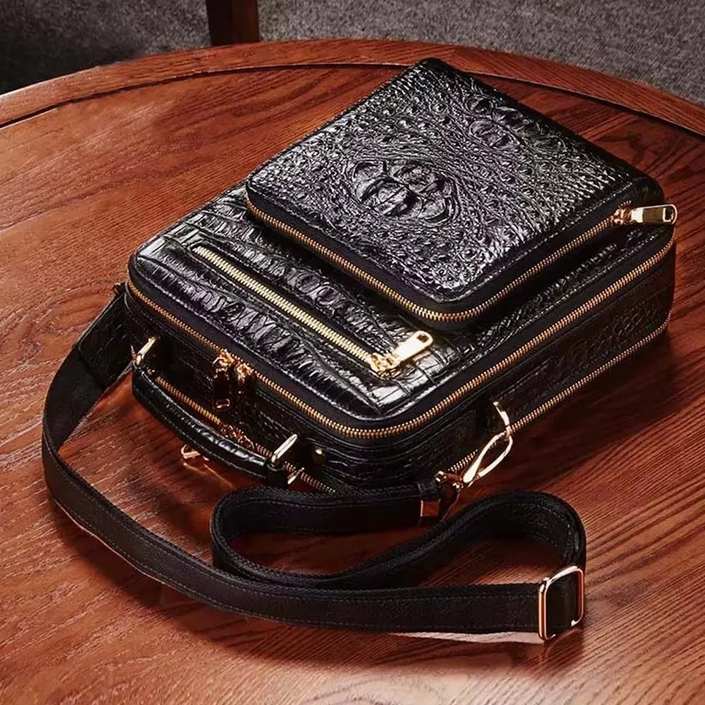 gete Crocodile men bag new single-shoulder bag men bag business leisure male handbag leather  men Crocodile bag