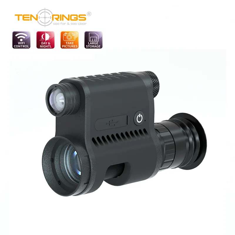 High Performance NV100 200m 1080p Clip On Night Vision Monocular Camera With Wifi Scopes