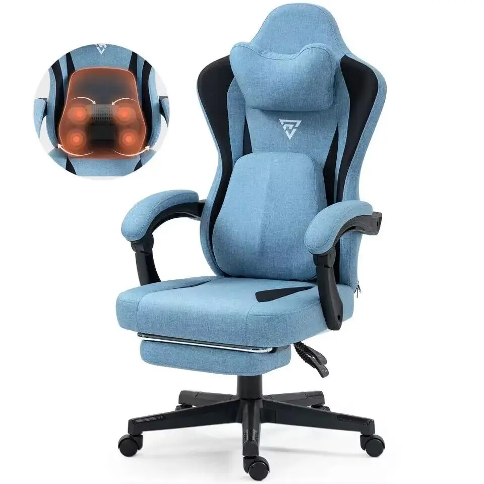 2024 New Gaming Chair with Heated Massage Lumbar Support, Recliner High Back PC Chair for Adult