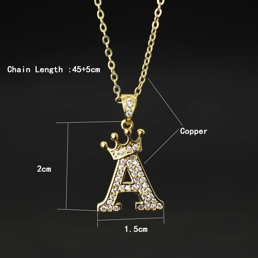 Fashion Women First Name Necklace Luxury Zirconia Collar 26 Letters Colar Gifts For Girlfriend Leisure Accessories Pendant Joias