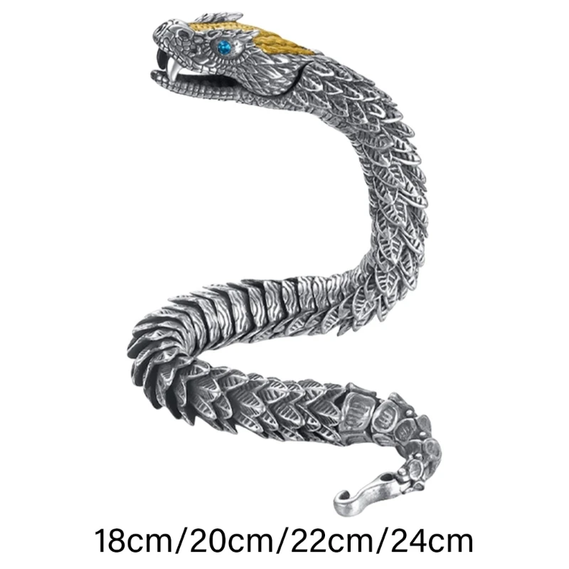 

Trendy Sturdy Alloy Rattlesnakes Bracelet Jewelry Accessory Portable Hip Hop Inspired Unisex Accessory for Daily Use