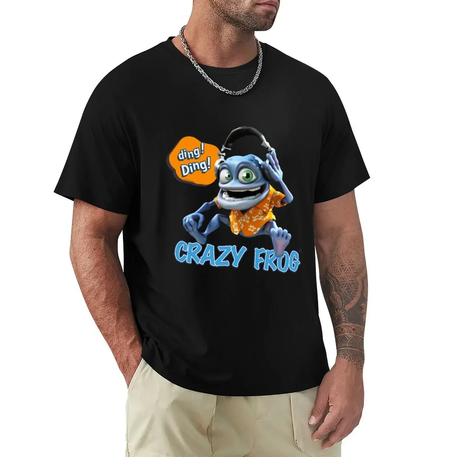 DING DING T-Shirt kawaii clothes plus sizes for a boy oversized t shirt men DJ Crazy Frog - T-shirt  printing t-shirt 2024