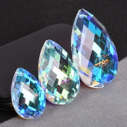 1 sztuk 38mm 50mm 63mm AB Plated Teardrop Faceted szkło kryształowe luźne wisiorek koraliki do tworzenia biżuterii DIY kurtyny