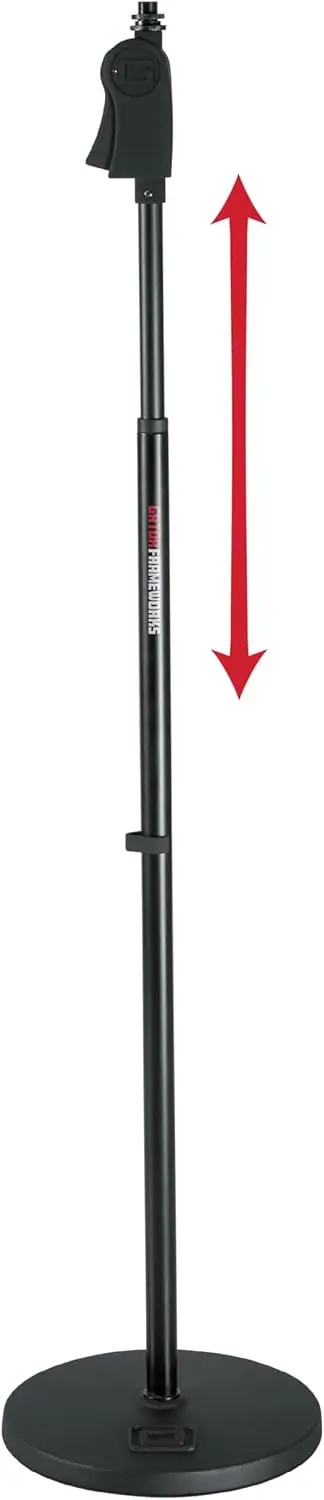 

Professional Microphone Stand with Weighted Base, One-Handed Height Adjustment, Universal Compatibility