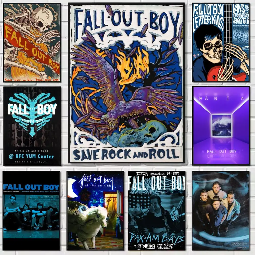 

Band F-fall Out Boy Painting Calligraphy Modern Waterproof Wall Art Print For Home Living Room Bedroom Office Interior Decor