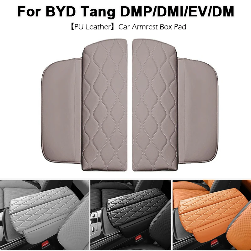 Image of Für BYD Tang DMP DM-I EV DM Auto Leder-Armlehnenauflage Staubdicht Kratzfest Mittelkonsole Armlehnenbox-Abdeckung Innenausstattung