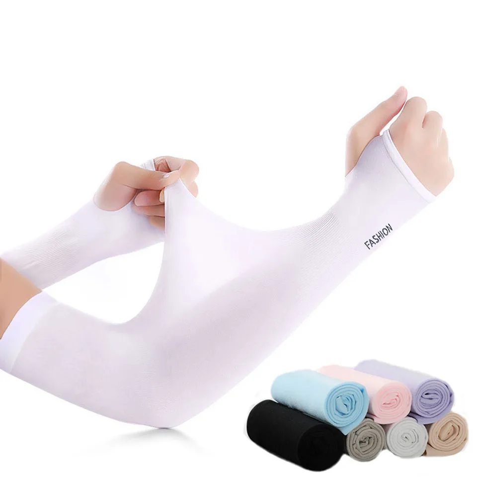 NOFOXO Summer Cycling Arm Guard Sleeve With Thumb Hole Protective Sleeve Holders Sun UV Protection Ice sleeves Running Fishing image 2