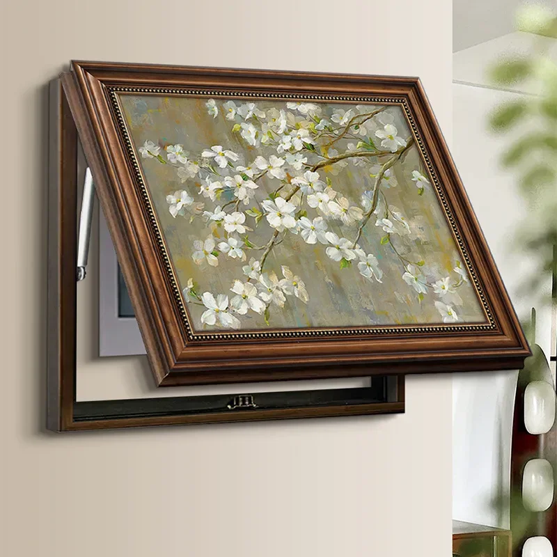 French antique style living room meter box decorative painting dining room entrance retro push-pull hanging painting