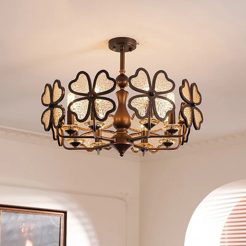Living room chandelier, medieval retro French hall main light, American designer modern simplicity