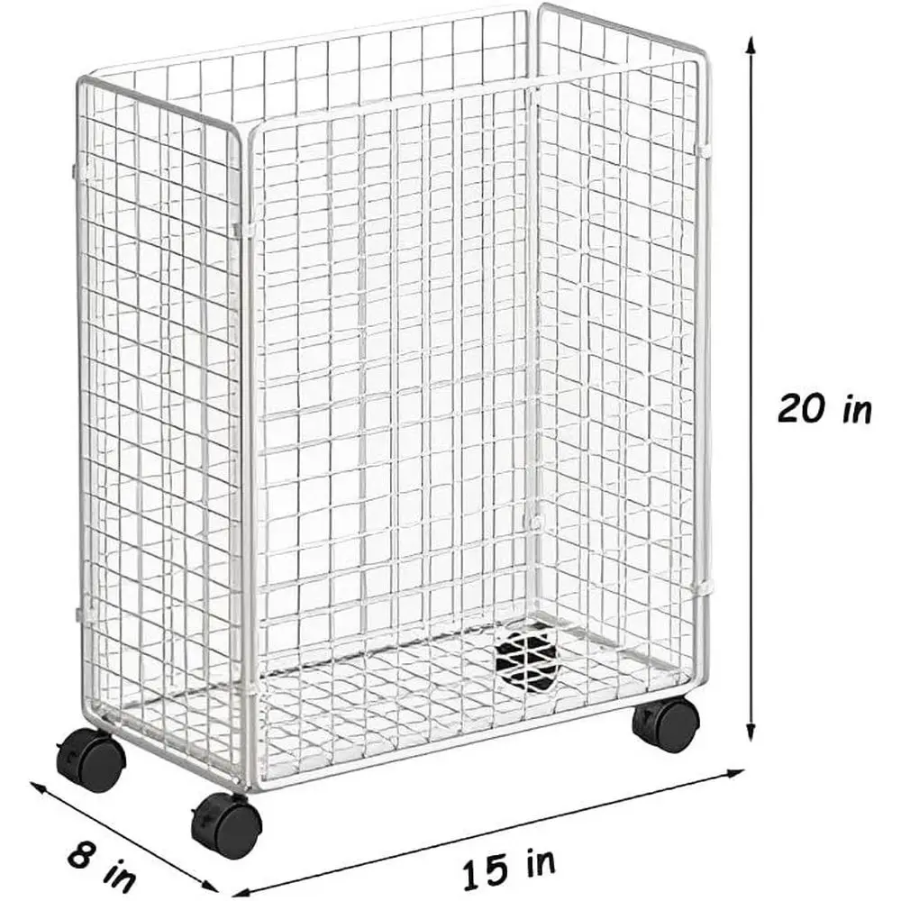 Durable oldable Laundry Hamper - Metal truction, Space-Saving Design or Easy Storage，Laundry Hamper with Wheels - Metal Rolling