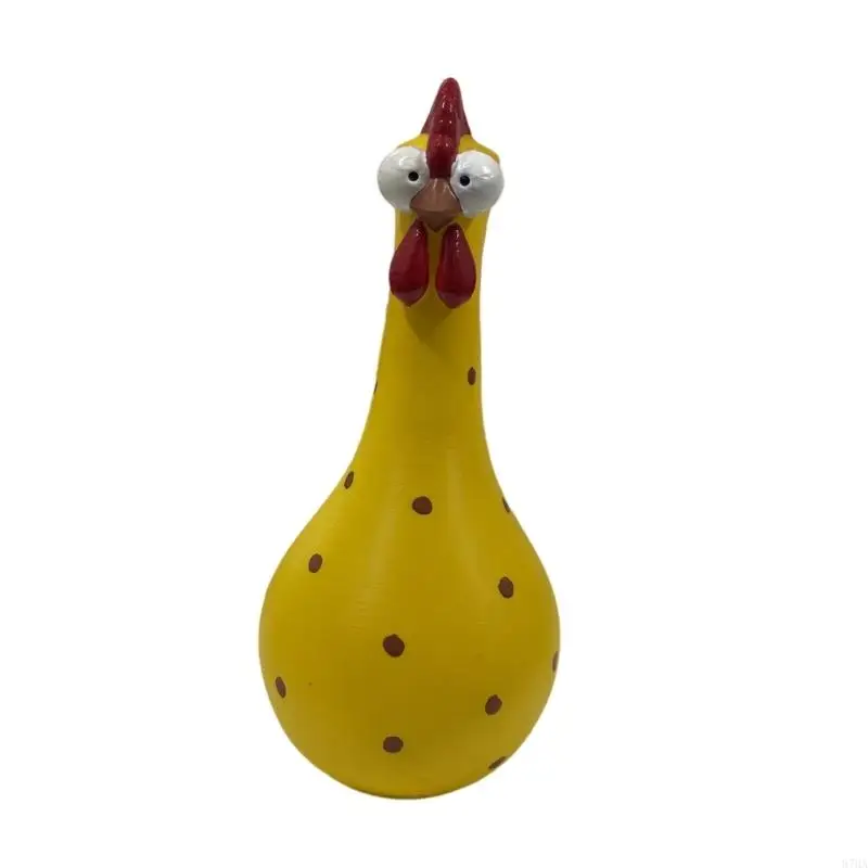 Hals Bunte Dot Huhn Vasen Harz Kunst Skulptur Dekore Für Home Desktop Display Blumen Arrangement 87HA – Detail 2