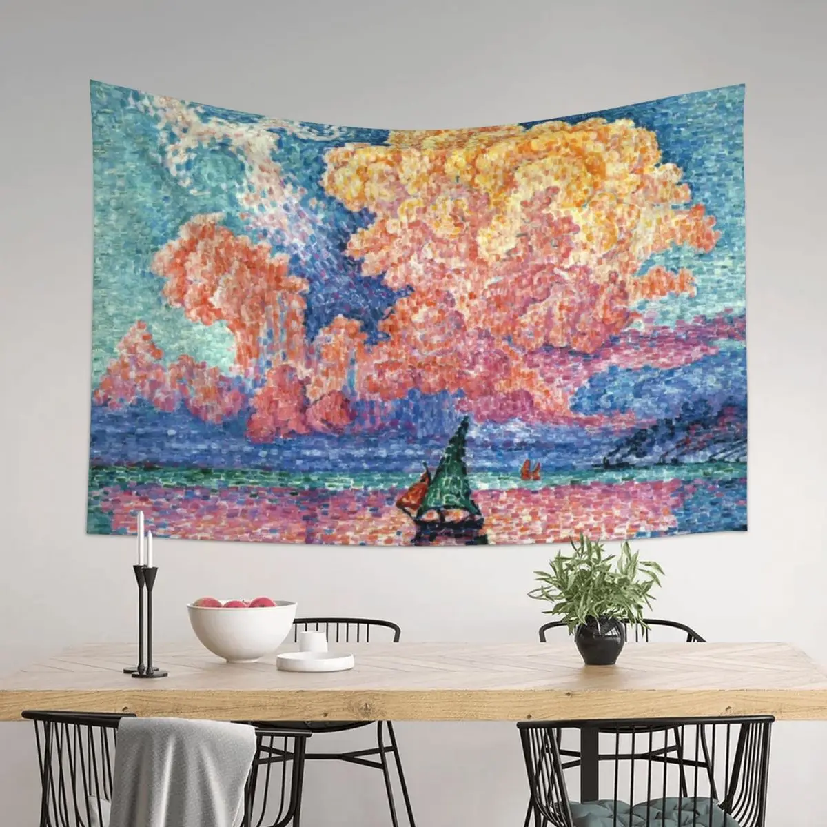 

Favourite Artist - Paul Signac - The Pink Cloud Tapestry House Decor Home Decor Accessories Decoration Wall Tapestry