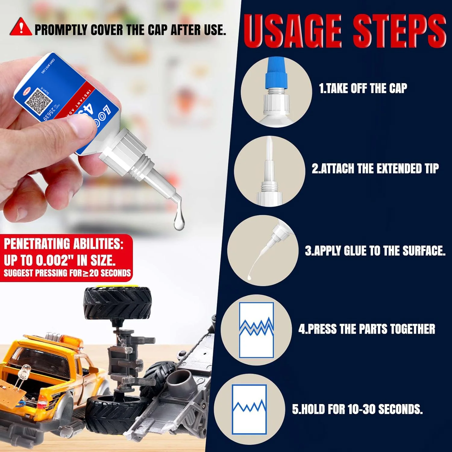 495 la colla super resistente bianca trasparente da 20 ml ad asciugatura rapida è adatta per legno, pelle e ceramica e è facile da usare.