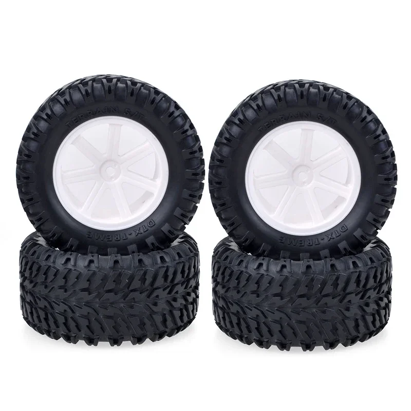 

4PCS Rc Wheels Tires 112MM 110mm Wheel Glued Tire 12mm Adapter Hub Hex for 1/10 RC Car Short Course Monster Truck