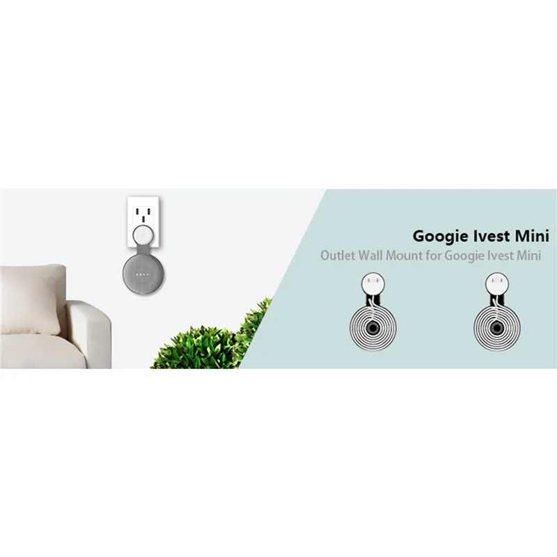 

FULL-10Pcs Suitable For Google Audio For Google Nest Mini Wall Bracket Second Generation Socket Hanging Hanger Bracket-White