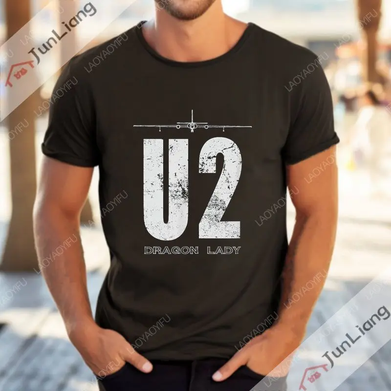 Summer crew neck Short Sleeve T-shirt Cute U2 Print AB face men\'s casual T-shirt outfit Hip Hop Rock men\'s loose size shirt