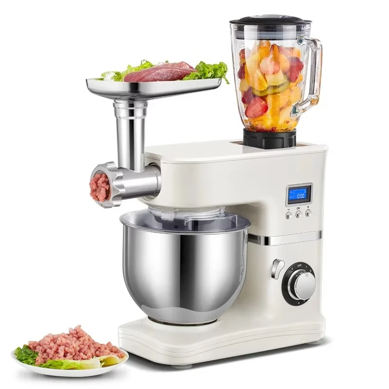 Vertical mixer 8-speed with digital timer Electric kitchen Dough Meat grinder Sausage juice